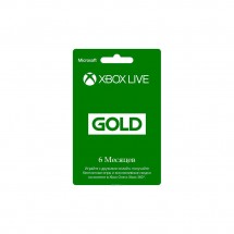 Карта оплаты подписки Microsoft Xbox Live Gold на 6 месяцев