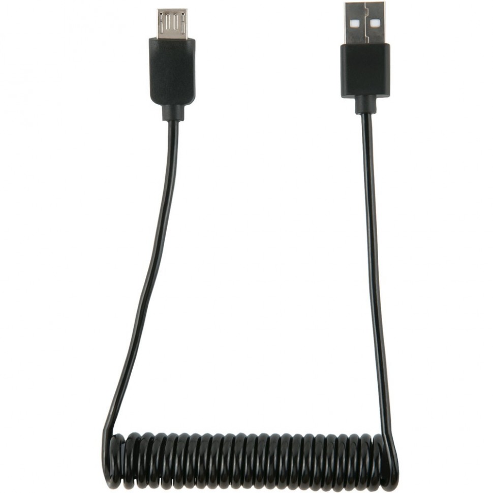 Кабель Red Line Spiral USB-microUSB, 1.2 м, чёрный Кабель Red Line Spiral USB-microUSB, 1.2 м, чёрный