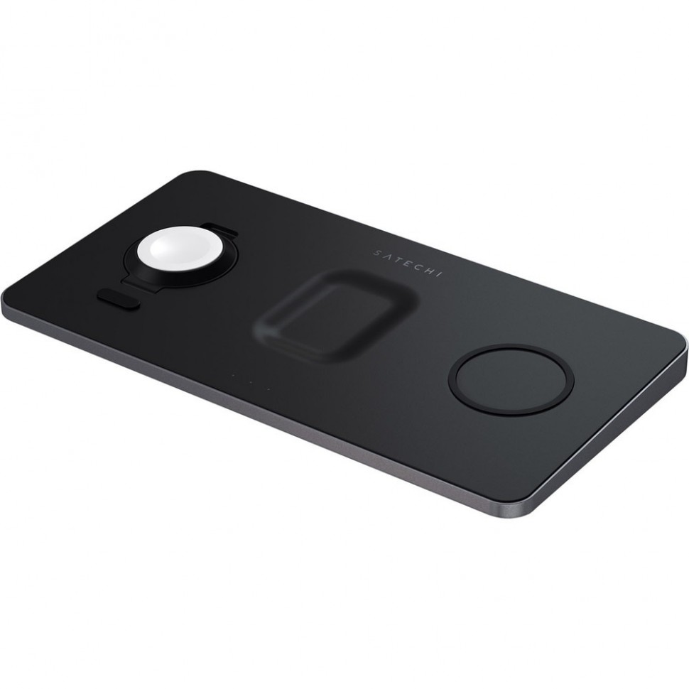 Беспроводное зарядное устройство Satechi Trio Wireless Charging Pad серый космос Беспроводное зарядное устройство Satechi Trio Wireless Charging Pad серый космос