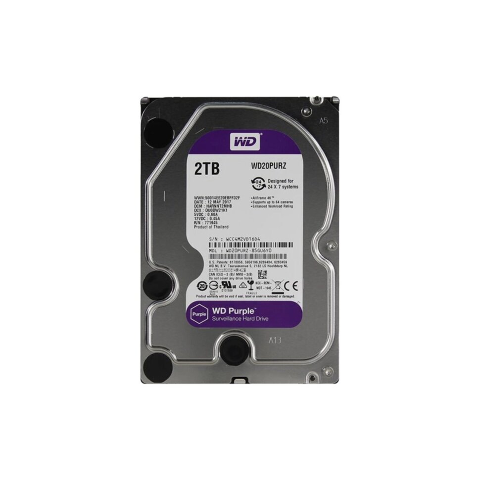 Жесткий диск Western Digital 2TB WD20PURZ Purple Жесткий диск Western Digital 2TB WD20PURZ Purple