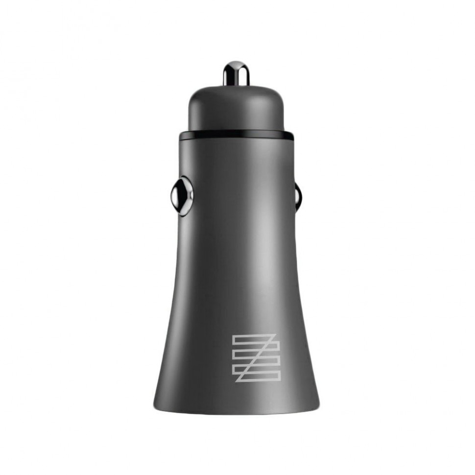 Автомобильное зарядное устройство Lenzza Razzo Metallic Car Charger MFi 2 USB, графит Автомобильное зарядное устройство Lenzza Razzo Metallic Car Charger MFi 2 USB, графит