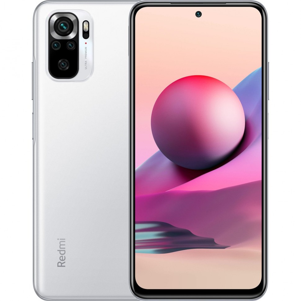 Смартфон Xiaomi Redmi Note 10S 128 ГБ белоснежная галька Смартфон Xiaomi Redmi Note 10S 128 ГБ белоснежная галька